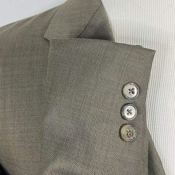 Joseph Abboud 40R Sport Coat Beige Super 130s Wool Three Button Double Vented - Picture 5 of 8
